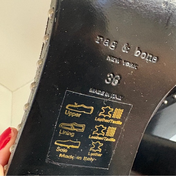 🖤Rag & Bone Romi Chelsea Bootie- black- size 6- dome studs detailing the welt. - Picture 6 of 9